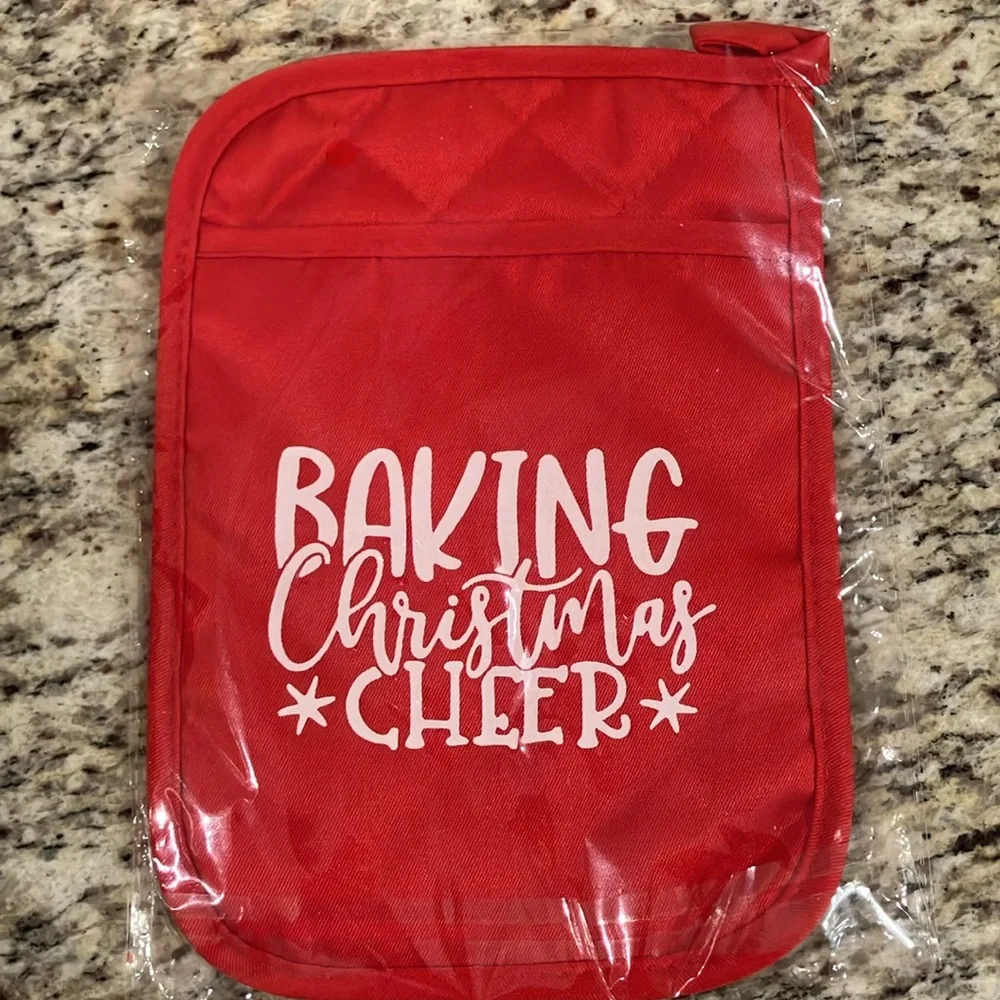 Christmas Baking Set Baking Christmas Cheer Red Huge Pad Pot Holder & Spatula - Picture 2 of 4